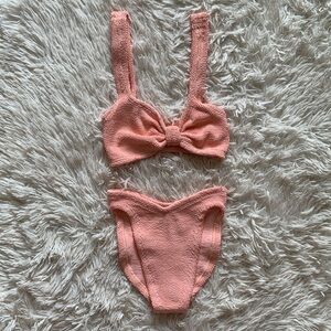 New Hunza g Bonnie bikini set in peach one size